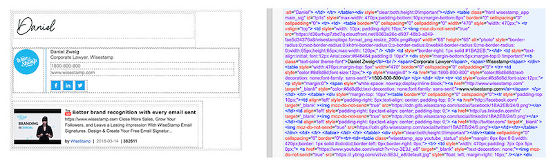 clickable html email signature by wisestamp
