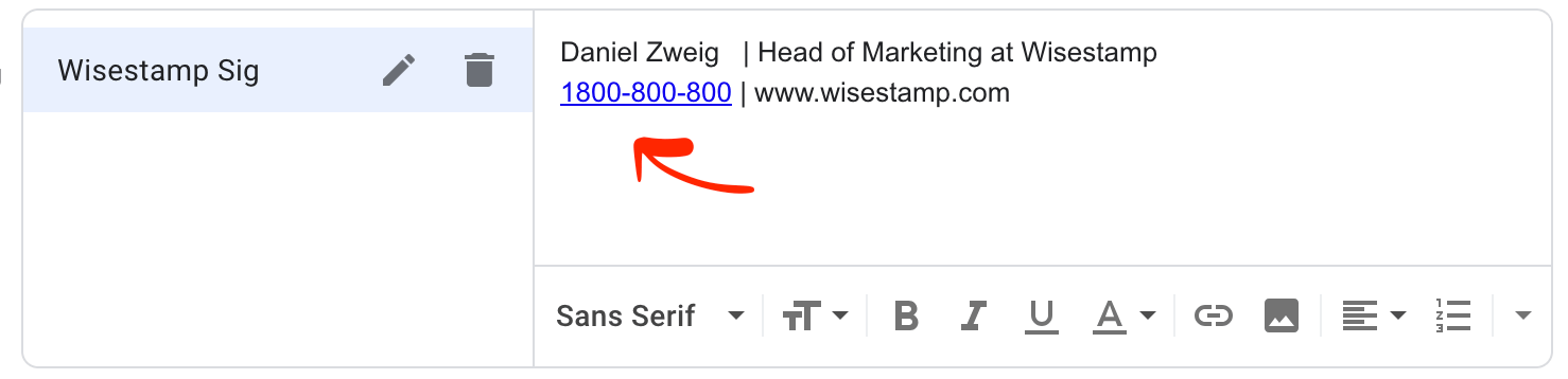 how to add a phone number to gmail - step 3