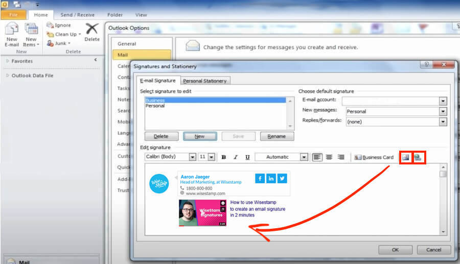 outlook 2007 and 2010 signature - Add video to signature
