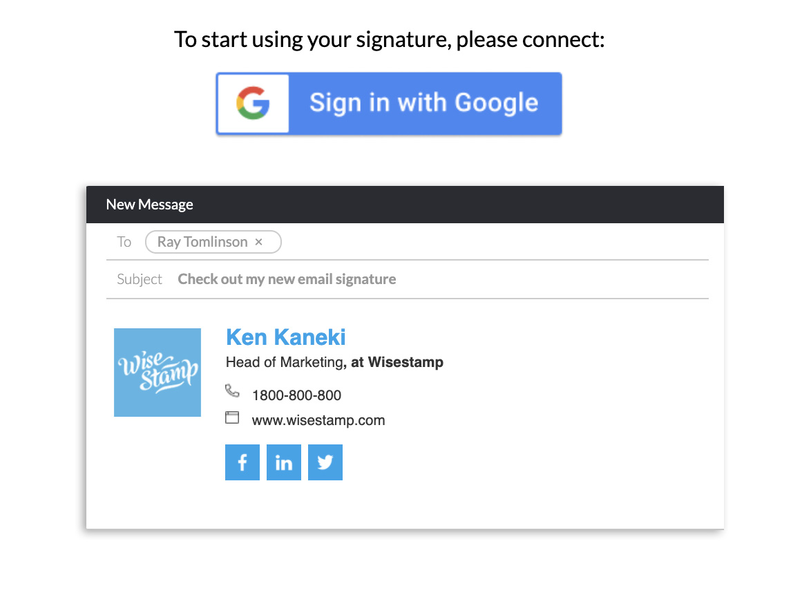 Generate an HTML signature in Gmail