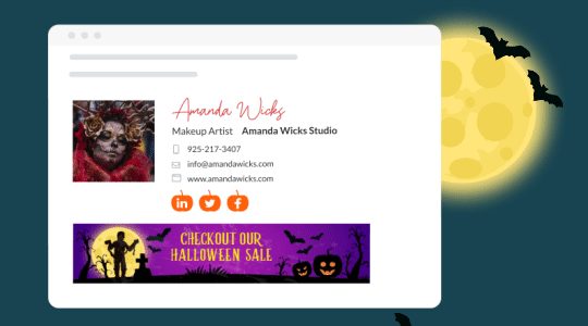 Halloween email signature made with the WiseStamp