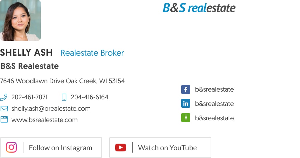 real estate email signature template with social media buttons