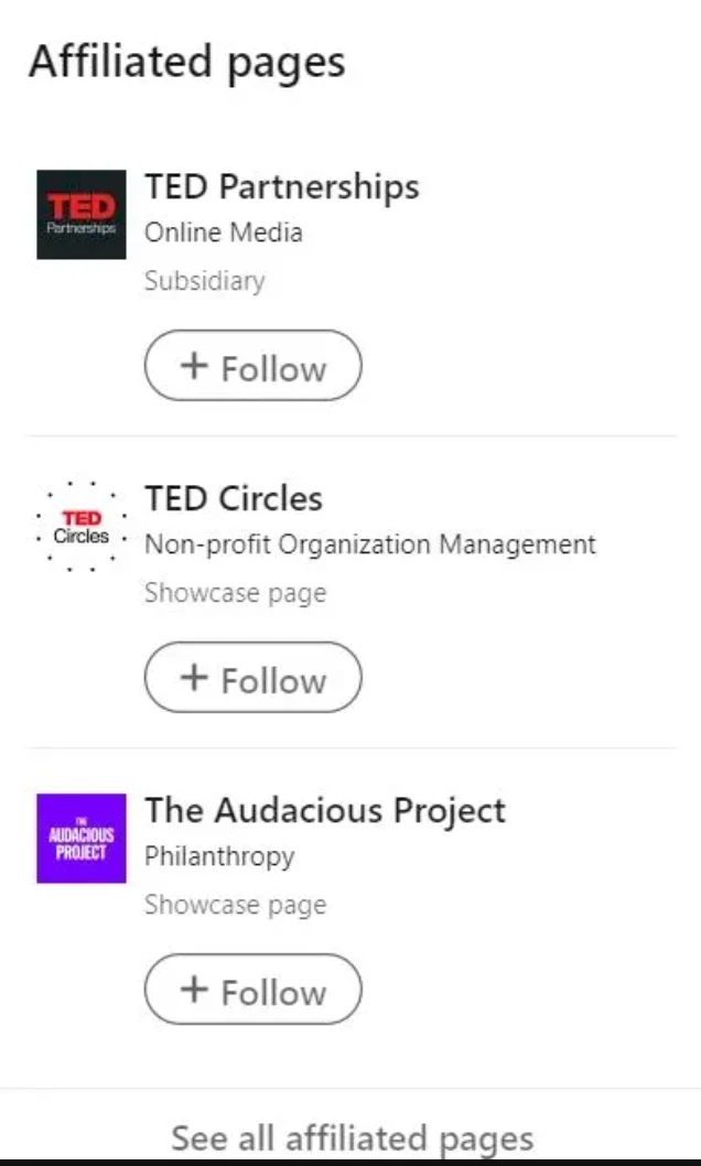 ted on linkedin profile example