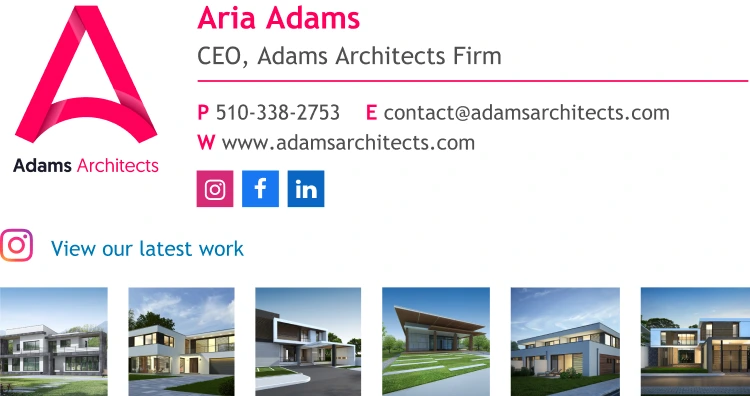 Chief Executive Officer email signature sample with Instagram gallery