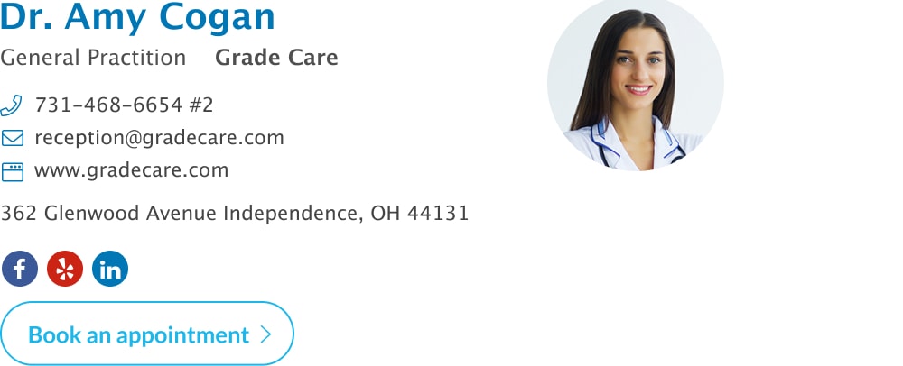 Doctor email signature template with custom button - book an apointment