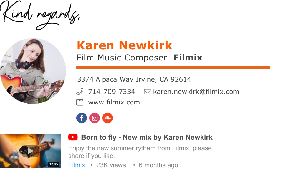 Film music composer email signature template-min