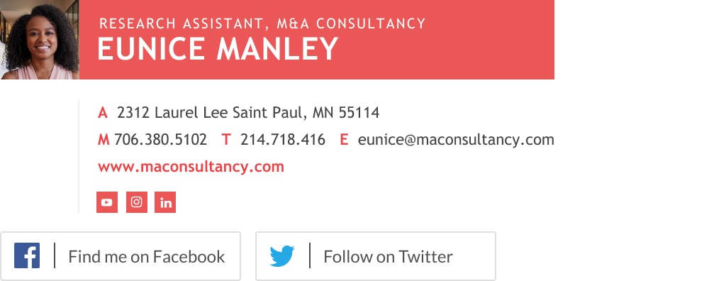 Modern consultancy firm email signature layout design