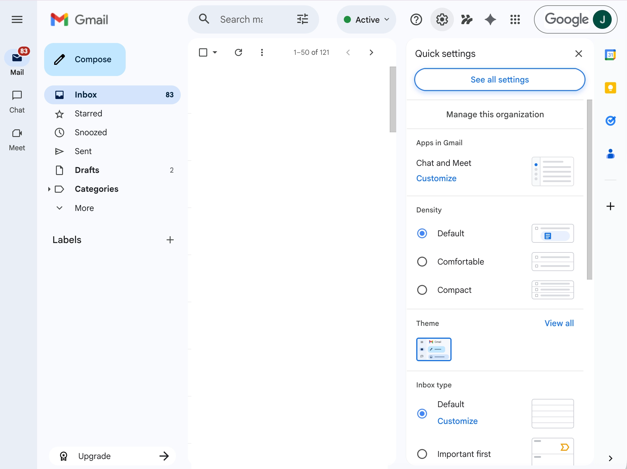 Open Gmail Settings
