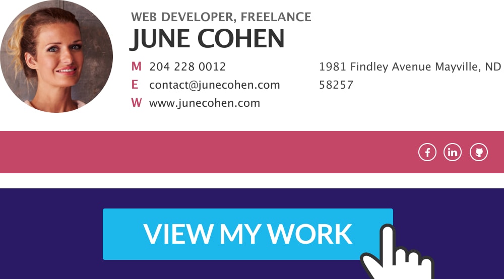 beautiful job seeker email signature example with banner
