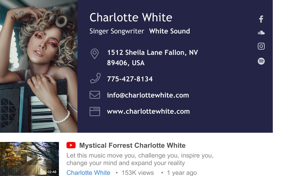 beautiful musician email signature with Youtube thumbnail-min