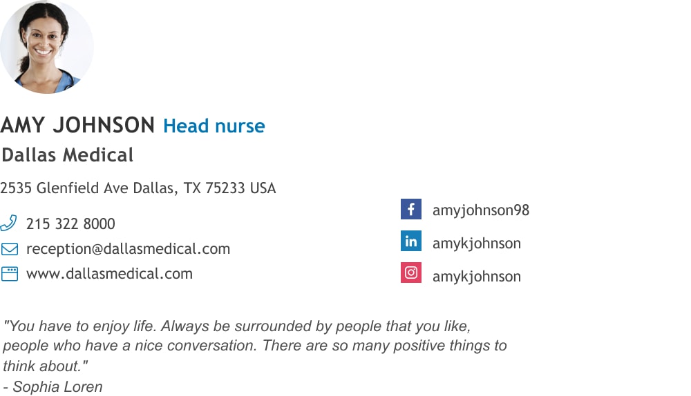 email signature template for nurses