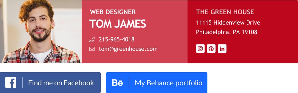 free eye catching web designer email signature template