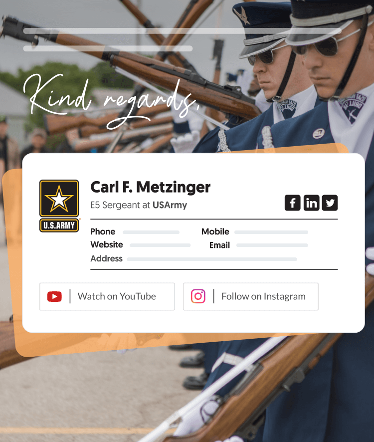 Professional military email signature (set up in 2 min)