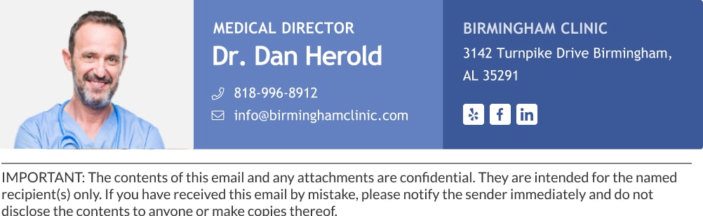 nice doctor signature and email disclaimer