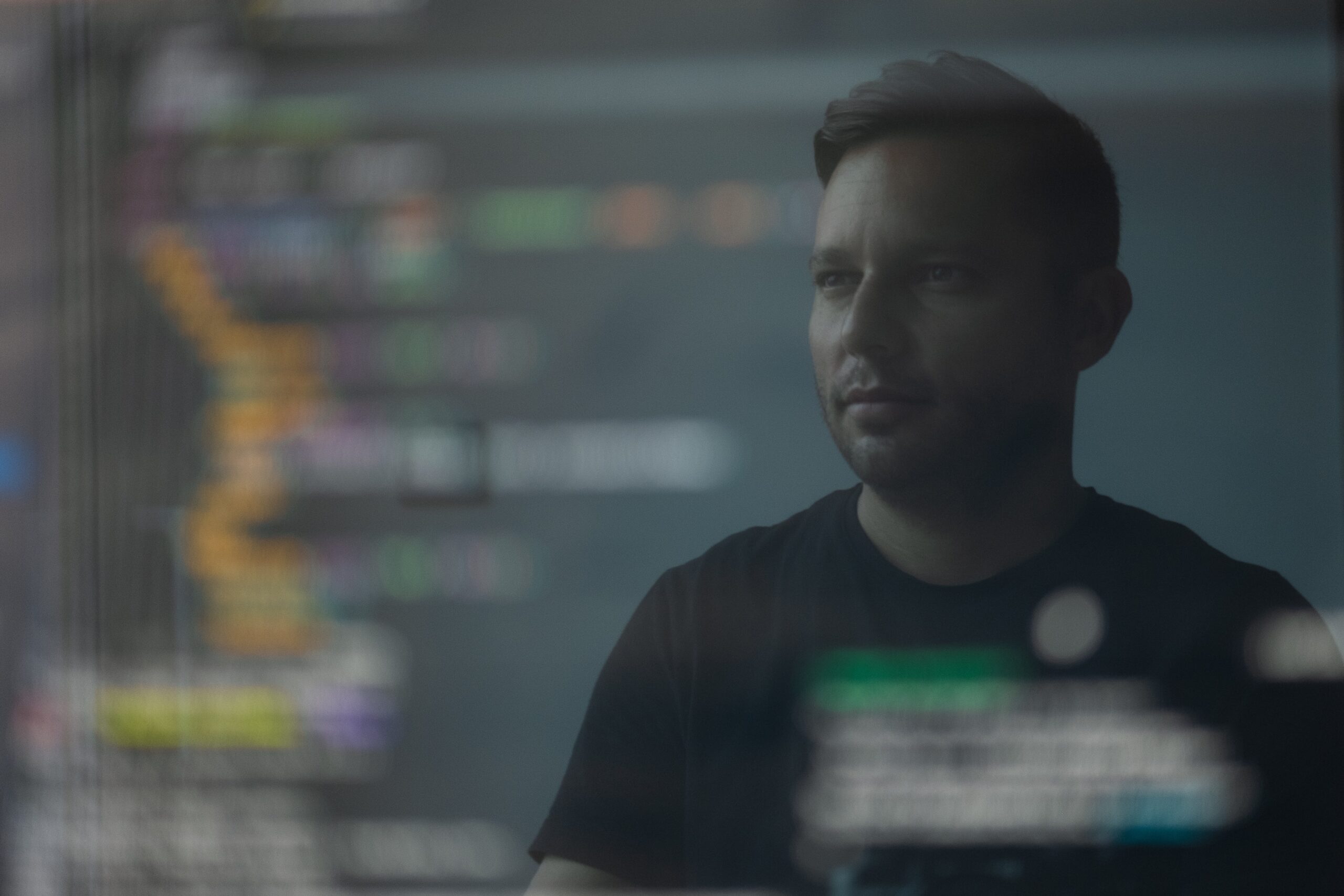 person looking at a screen of code