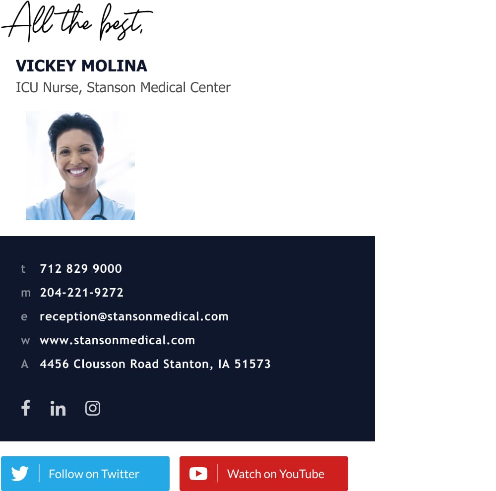 professional rn email signature template