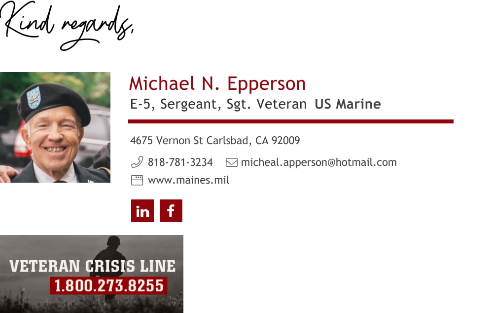 veteran email signature template