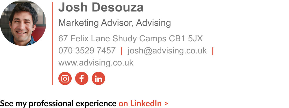 Linkedin email signature example with text link