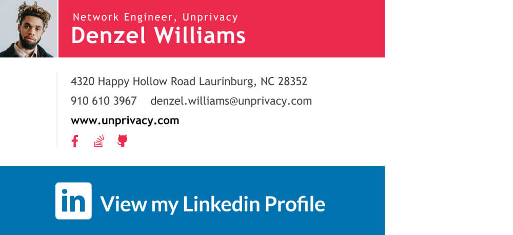 Linkedin logo banner link - view my profile