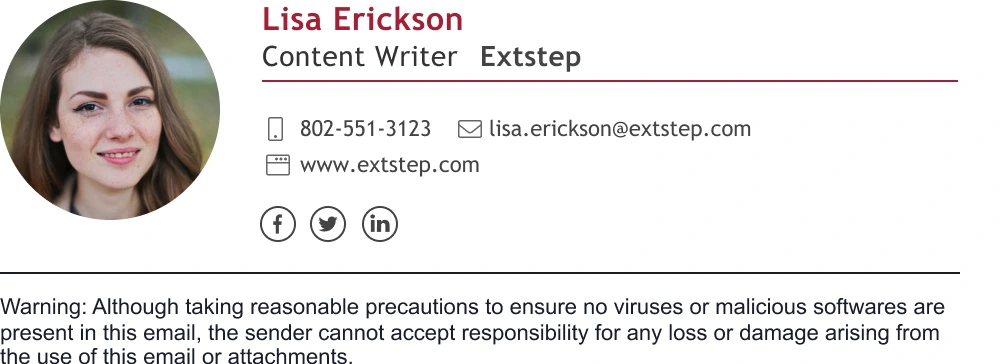 No virus email disclaimer for email signature