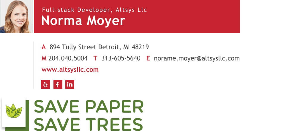 Save paper save trees email signature example