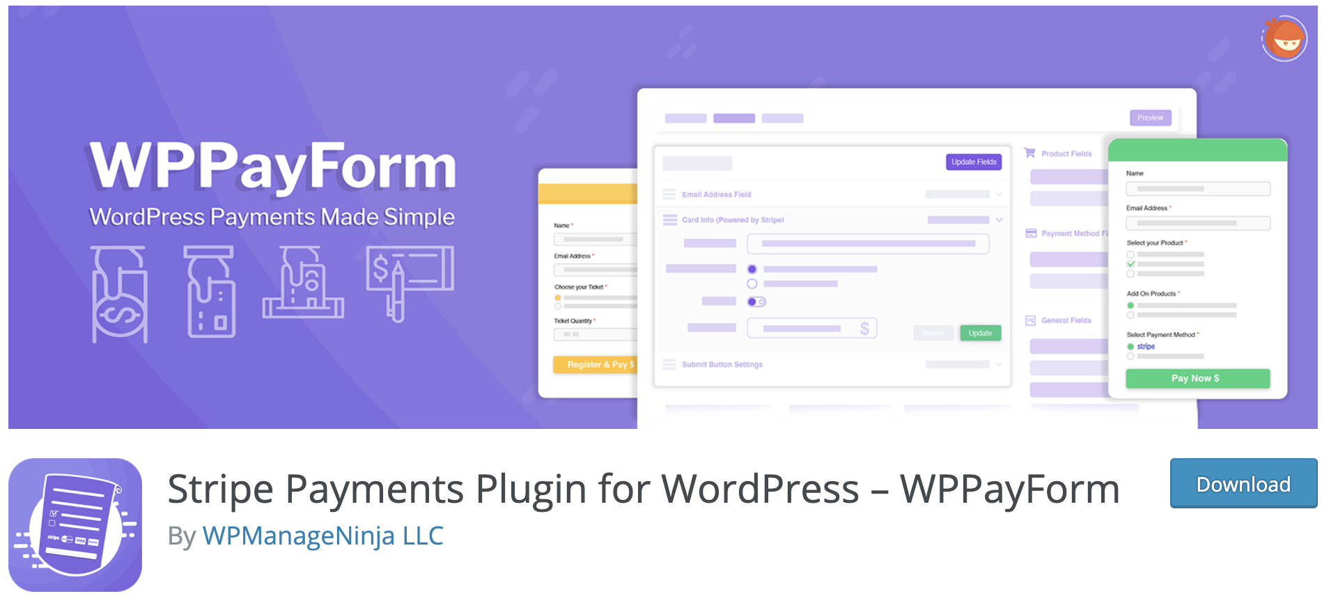 wp pay form payment solution plug in on wordpress