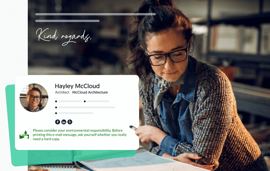 email signature examples with "please consider the environment before printing this email"