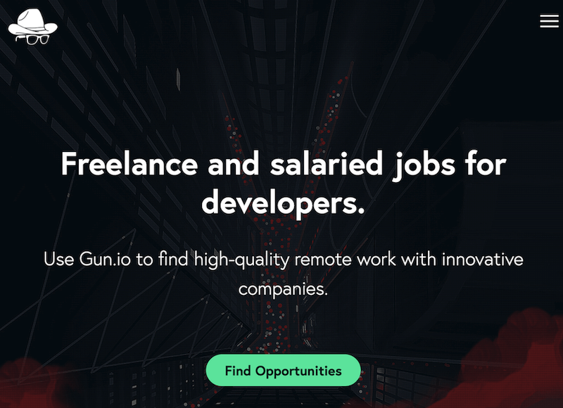 Gun.io - best sites for Freelance and salaried jobs for developers