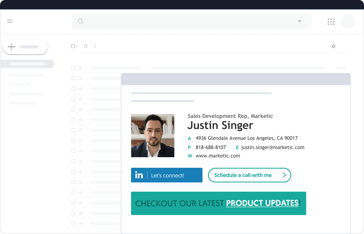 Global email signature manager for sales teams