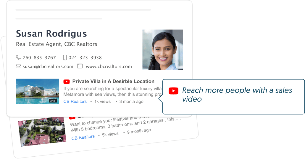 email signature example with video add-on