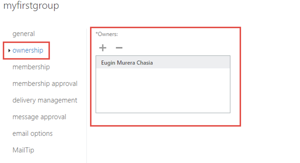3. Navigate to the Ownership section in the new window