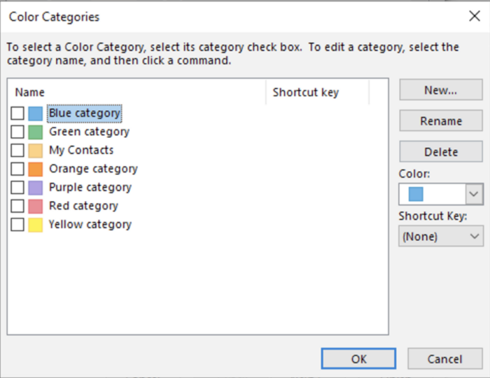 Assigned to category – Create a rule that is part of any of the following categories