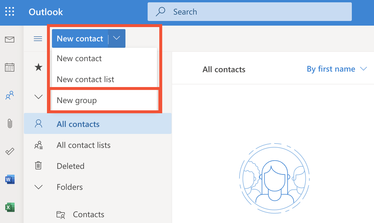 step 2 manage distribution list from outlook