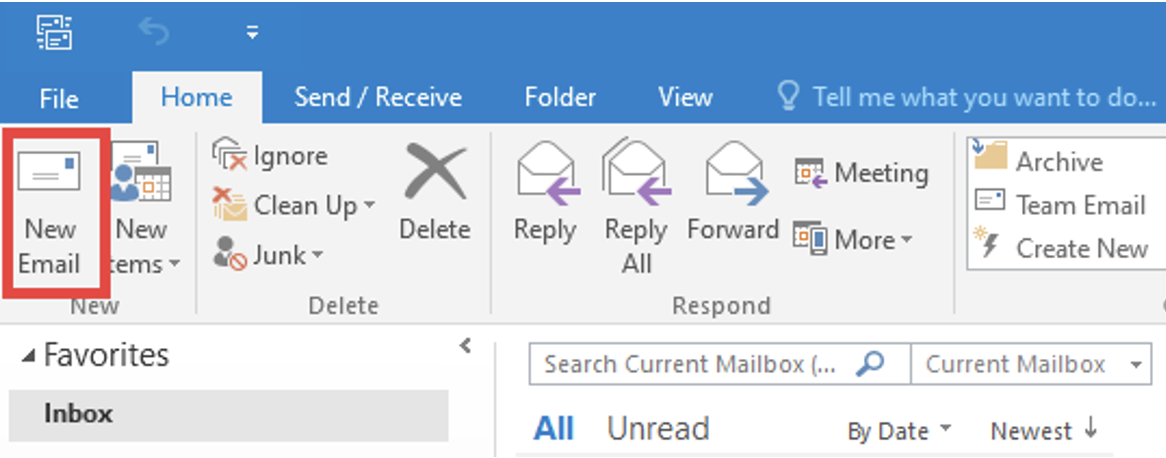 how to encrypt email in outlook Step 1: Click on the New Email button