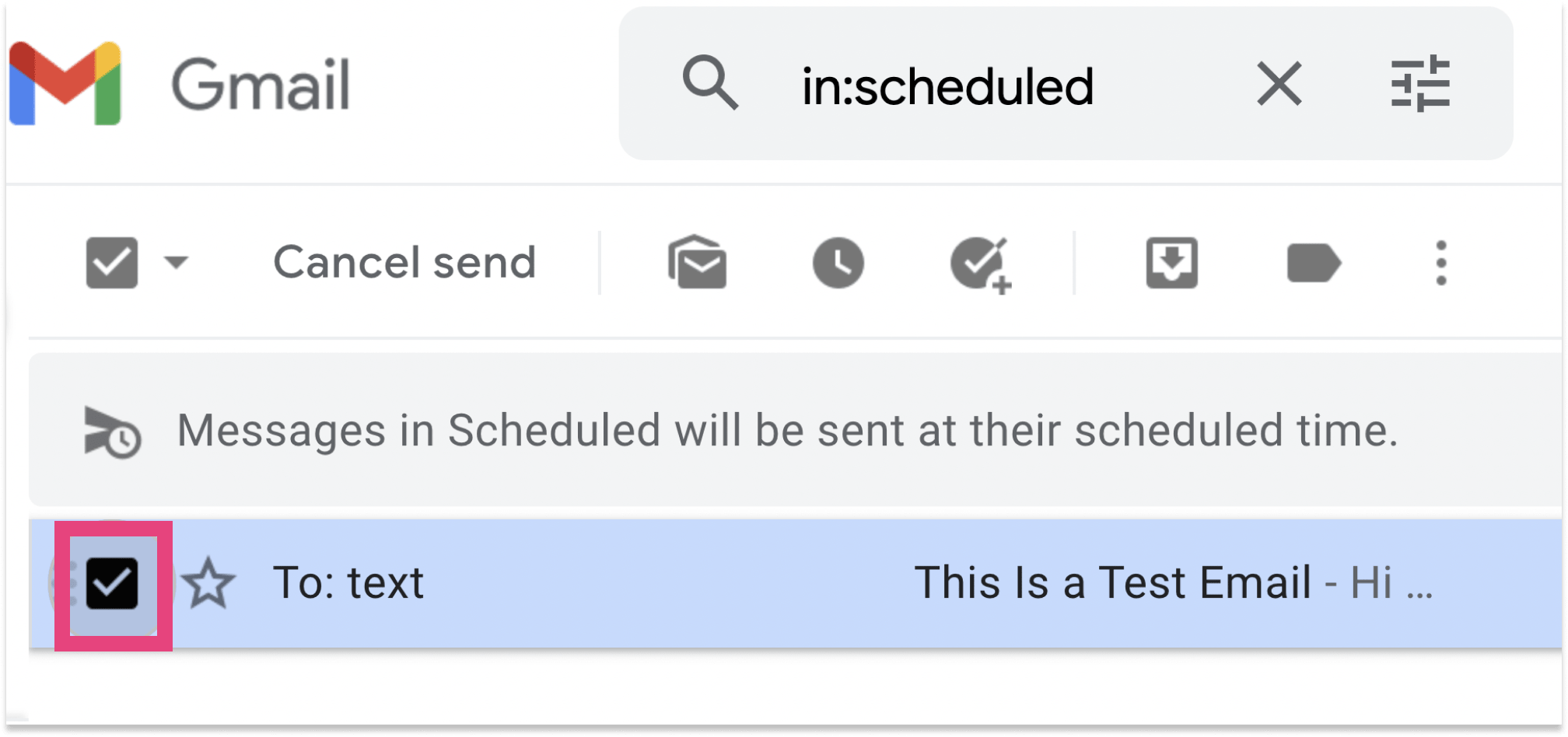 Locate the scheduled email that you would like to view or edit-min