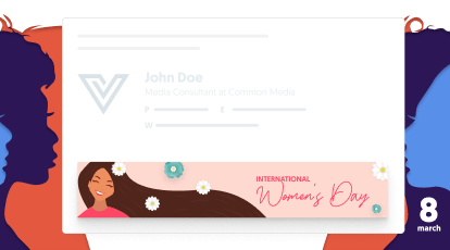 Add Women's Day banner to email signature - WiseStamp