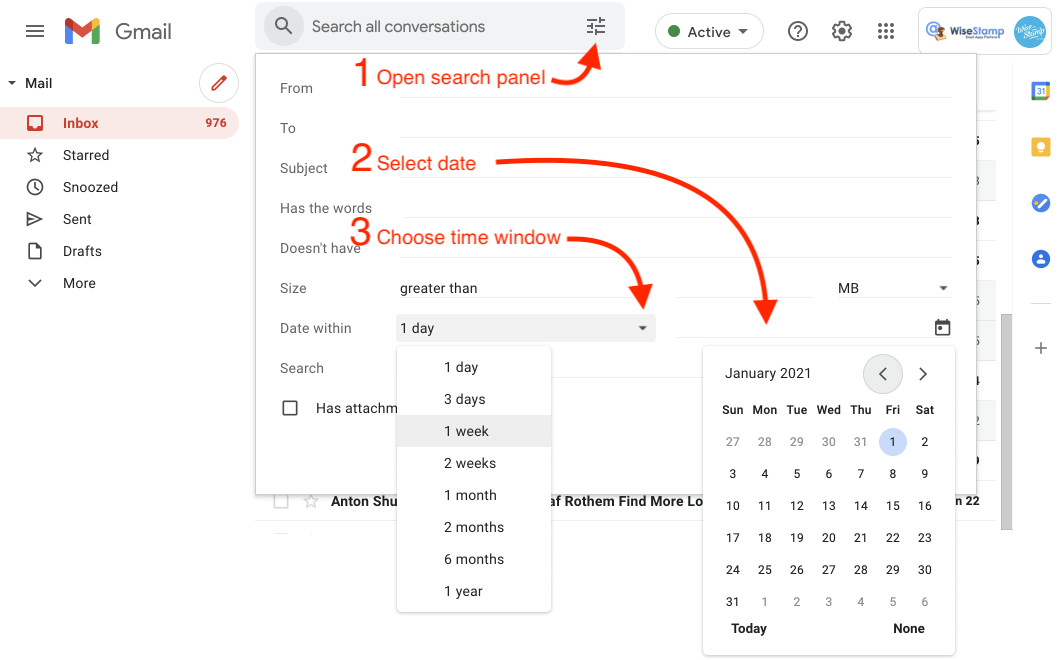 Sort emails in gmail by date name subject sender more