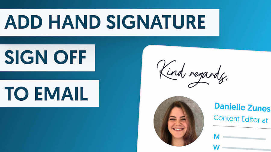 add handwritten sign off to email