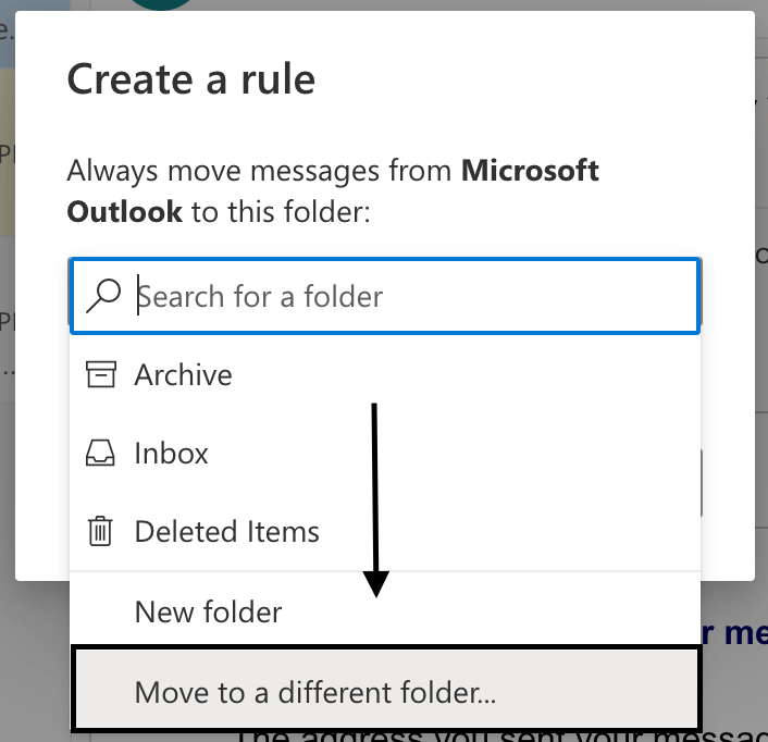 How to create automated rules in Outlook move to folder