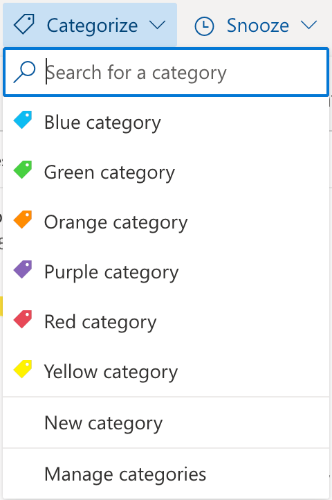 How to create categories in Outlook step 2