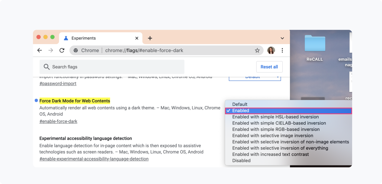 Turn on and off dark mode on Chrome (1min easy guide)