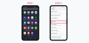 Set a dark mode on android steps 1-2
