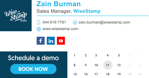 branded email signature - sales manager - animated gif - wisestamp