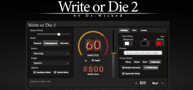 tools for NaNoWriMo write or die