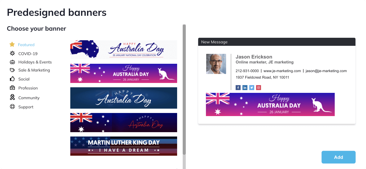 Happy Australian Day email signature banners