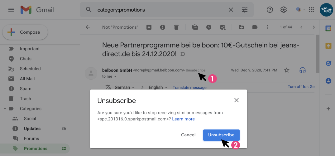 Unsubscribe from Mailing Lists