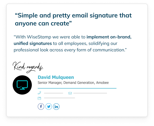 WiseStamp email signature management tool review - David m