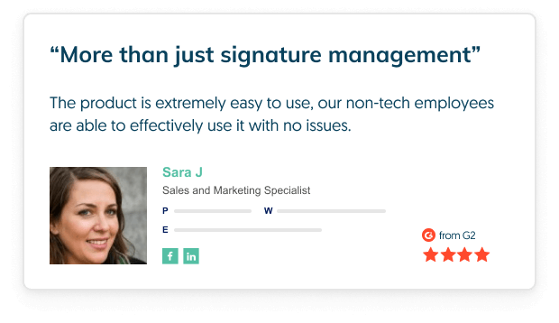 WiseStamp signature manager review - Sara j