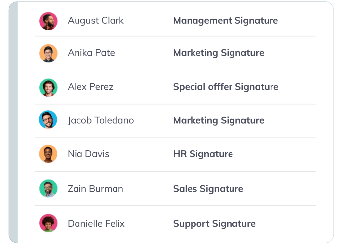 Global company email signature management from a single dashboard
