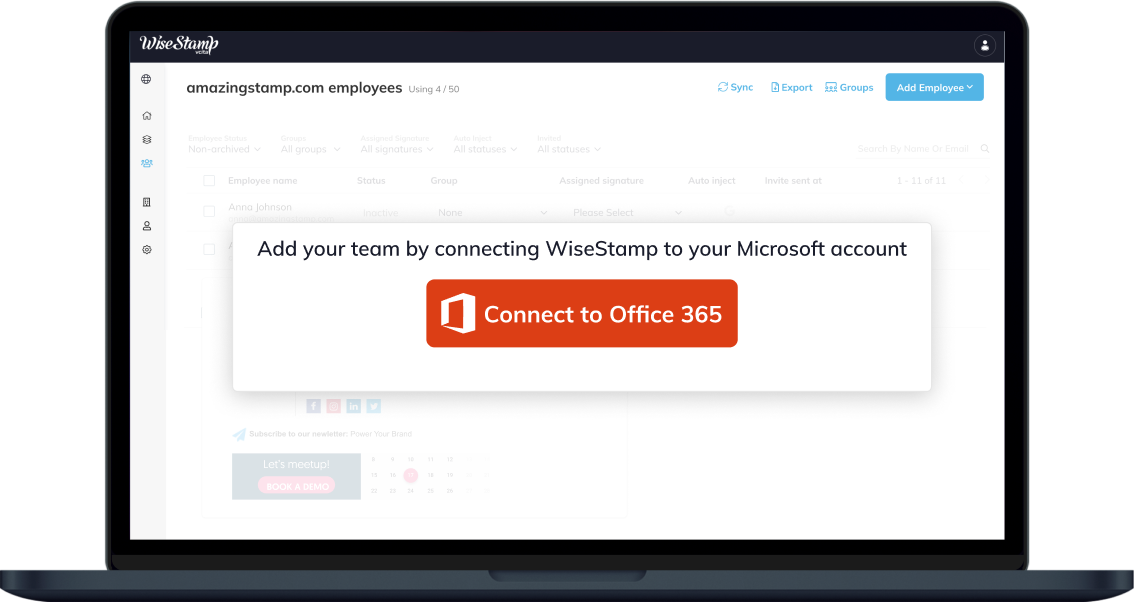 wisestamp integration with office 365